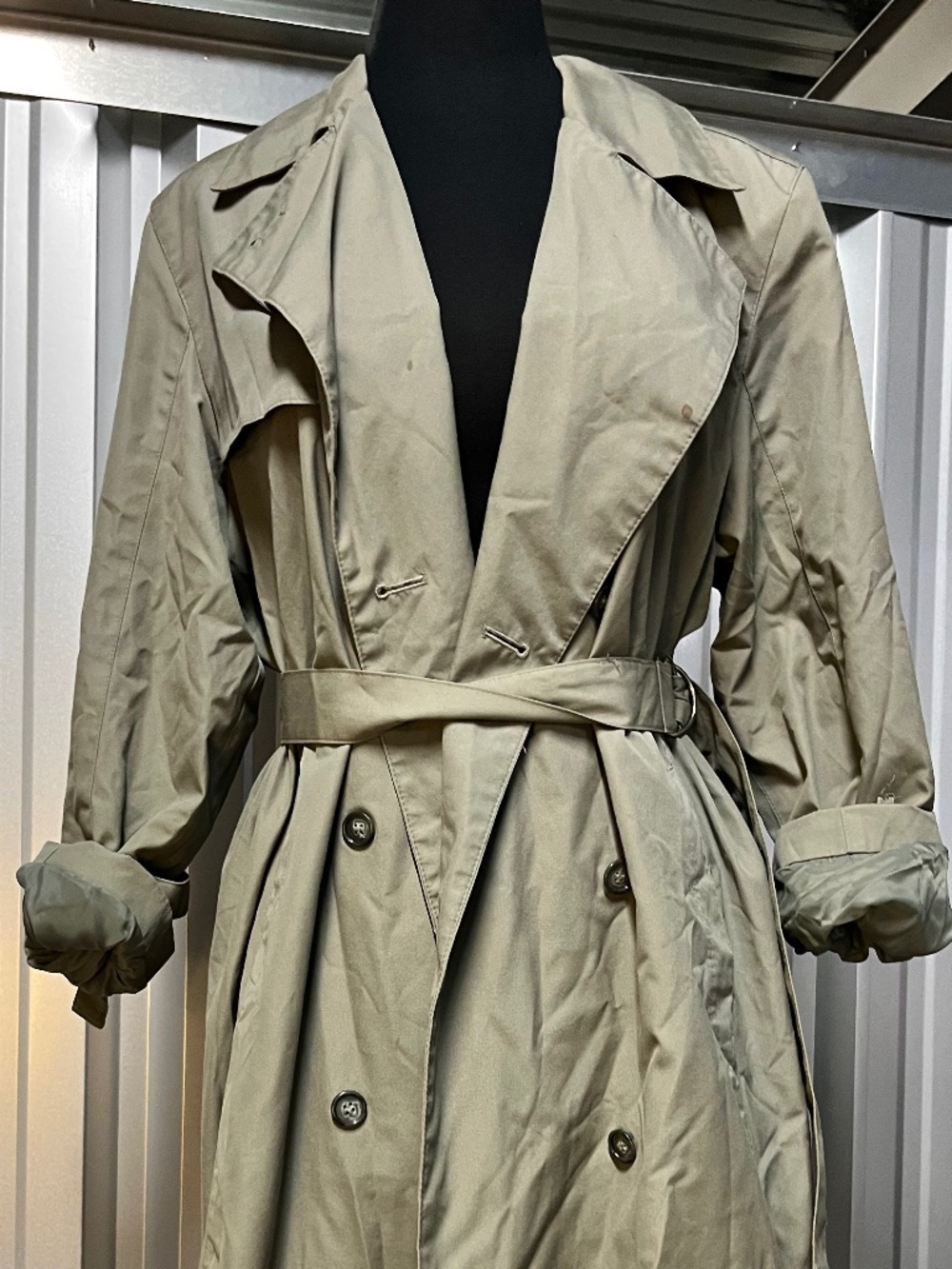 London Town Sage Green Trench Duster Size M